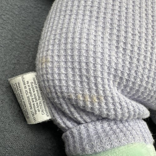 Vintage Oshkosh Osh Kosh Elephant Plush Rattle Waffle Weave Thermal Purple Green - Picture 4 of 11