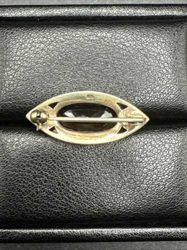 Sterling Silver Art Deco Flapper Red Brooch Pin 14x32mm 925 T22 - Picture 3 of 5