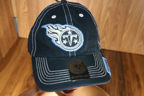 TN Titans 47 Brand Snapback Cap trucker Hat RARE Stitching White Blue NWT ! - Picture 6 of 10