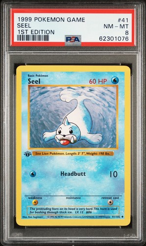 JEU POKEMON 1999 1ère édition #41 SEEL PSA 8 - Photo 1/2