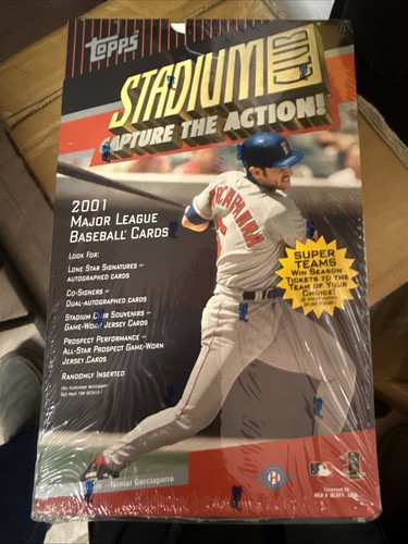 2001 Topps Stadium Club Baseball Box sigillato in fabbrica hobby "Cerca carte auto" - Foto 1 di 6