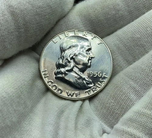 1956 FRANKLIN HALF DOLLAR, PREMIUM GEM, 90% SILVER, US MINT PROOF COIN O392