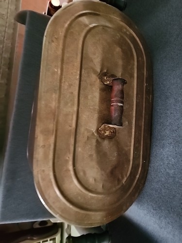 Vintage Cream City Copper Boiler Oval Tub w/ Lid & Wood Handles 22" Antique - Picture 8 of 13