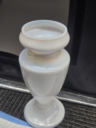 Opaline? Blown Milk Glass with pale blue/ gray hues 8” Tall Vase**49-6 - Picture 7 of 7