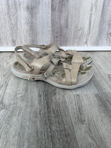 Merrell Sway Lavish Leather Strap Sandals Womens 8 Beige Grey Comfort Active - Picture 2 of 12