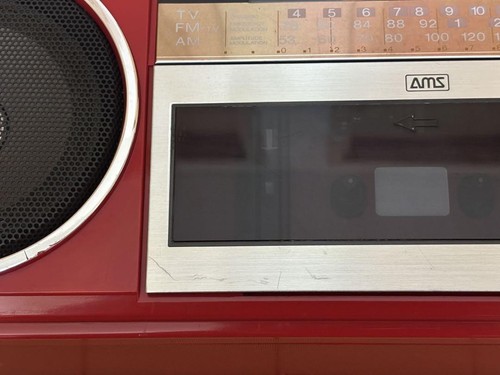 Reproductor de cinta de casete Sony CFS-V5 grabadora radio AM FM boombox rojo funcionando Japón - Imagen 12 de 24