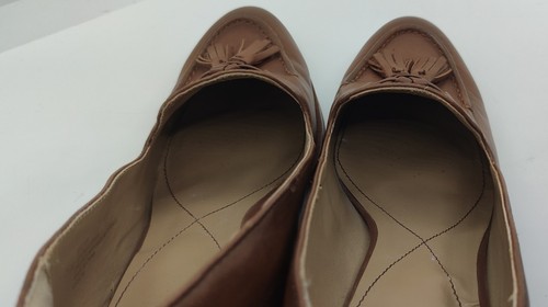 Isola Tassel Block Heel Brown Leather Loafer Pumps Preppy Casual Womens Size 7.5 - Picture 10 of 11