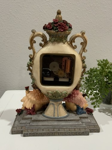 Vtg Montefiori Collection Cherub Angel Floral Baroque Mantle Clock 8 3/4” H - Picture 8 of 12