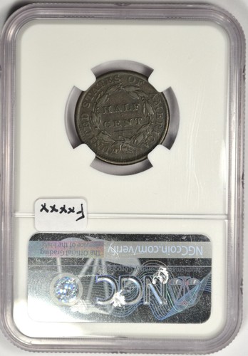1809/6 HALF CENT (9 OVER INVERTED 9 ~ C-5) ~ NGC VF25 BN - Picture 4 of 4