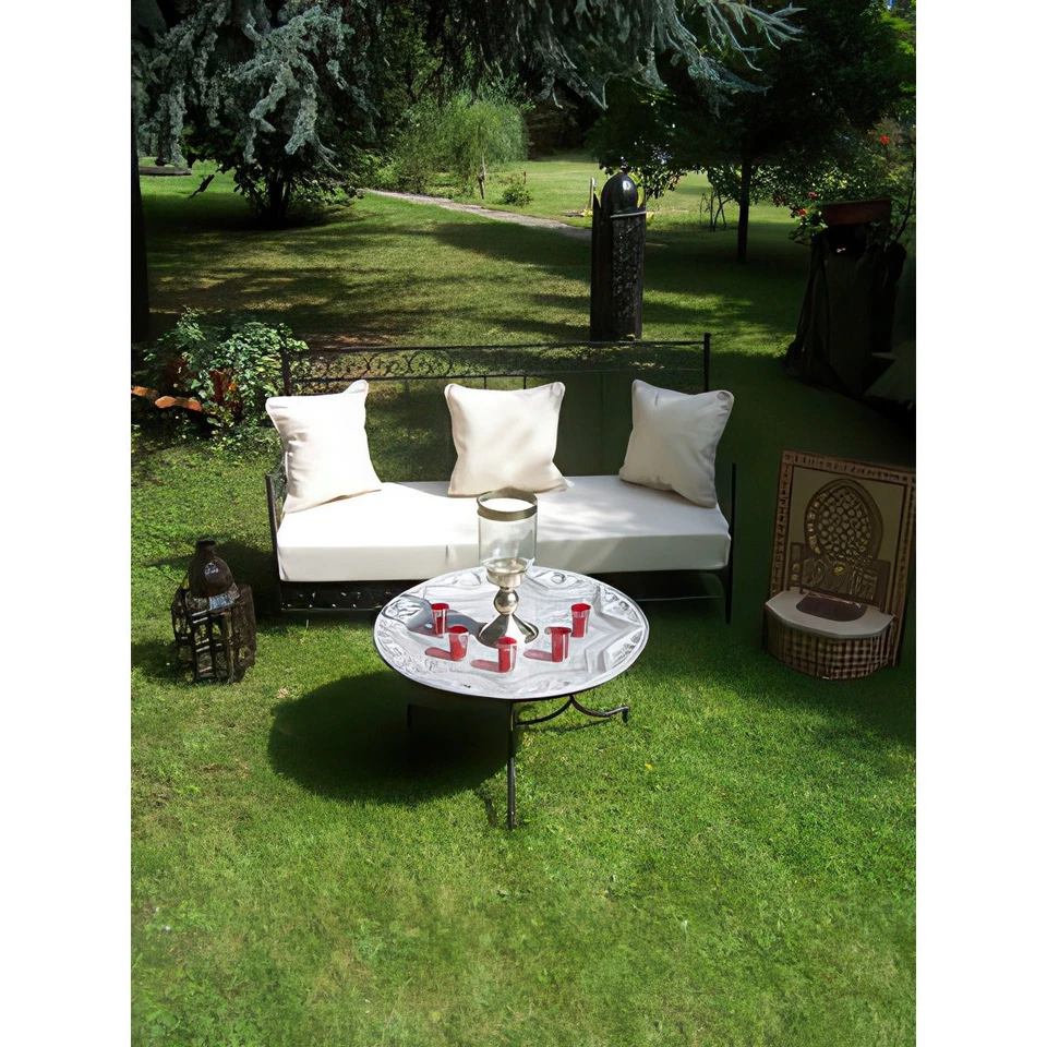 Marokkanisches Eisensofa Bilbao - Weiß - Bild 3 von 4