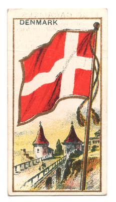1920s Denmark Flag Card E15 American Caramel Card Danish Flag