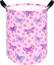 19.7 Inch Baby Laundry Basket Girls Laundry Hamper Storage Basket Fabric Materia