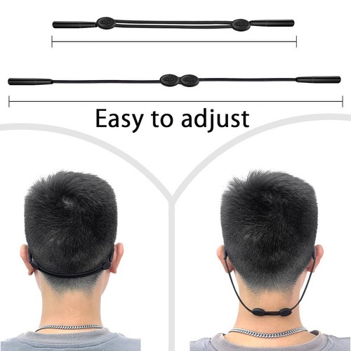 Adjustable Eyeglasses Strap Holder for Kids & Adults, 3-Pack Black Retainer - Picture 6 of 9