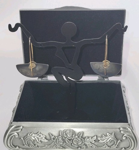 Vintage Keith Lewis firmato sm. Orecchini cinetici in metallo misto mezzaluna color ardesia  - Foto 2 di 5