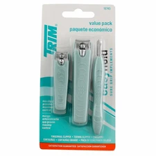 4 Pack Trim Value Pack Fingernail & Toenail Clippers and Tweezers, 3 Ct