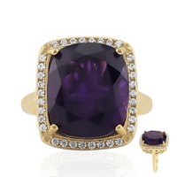 Cavill Ring 6,4Ct Amethyst Sterlingsilber Vergoldet Zirkone Damen- Echtschmuck