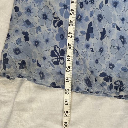 August Max Damen Seide Maxikleid 16W einfarbig blau Blumen Landhaus Fee launisch - Bild 11 von 18