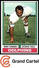 1974 Topps #365 Manny Fernandez - Miami Dolphins GRAND CARTEL