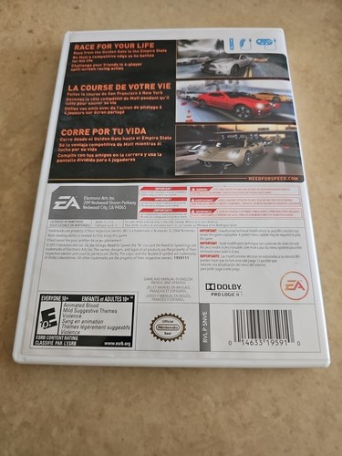Need for Speed: The Run Game Complete! Nintendo Wii, Scratch Free CD - Picture 2 of 3