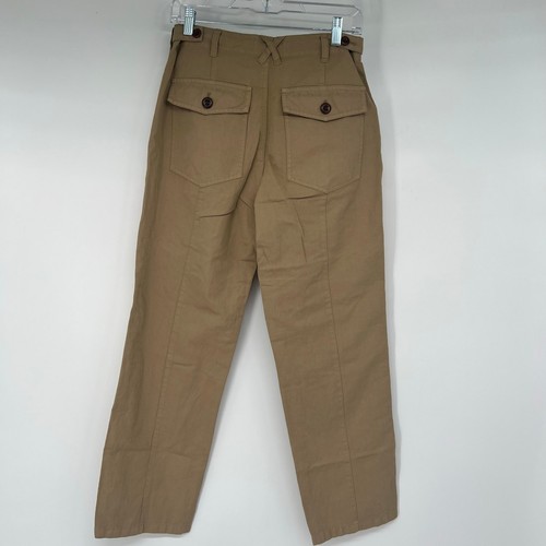 NWT Alex Mill Cotton Linen Neil Straight Leg Pant Women's Size 4 Tan Utility - Picture 2 of 8