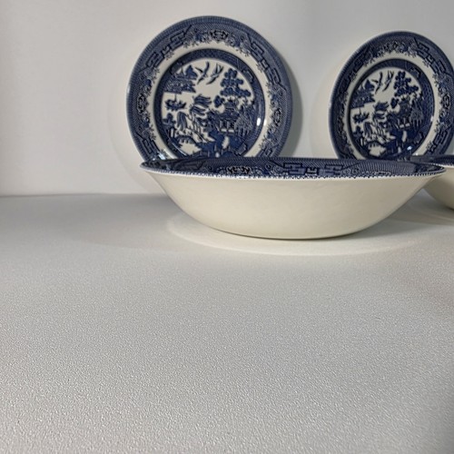 Set of 5 Churchill Blue Willow 2 Salad Plates & 3 Bowls See Size Below - Picture 7 of 13