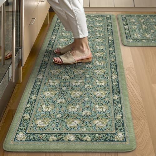 Comfort Kitchen Mats Cushioned Anti Fatigue,Farmhouse Spring Floral Rugs for - Picture 1 of 7