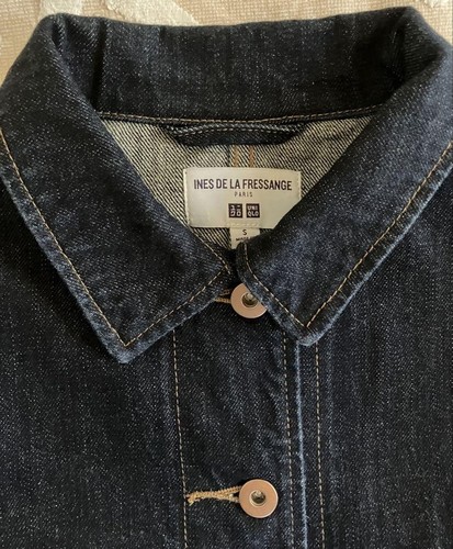 Combinaison en denim unique Uniqlo Ines S bleu marine 2-3 W occasion vêtements de travail acheter élégants