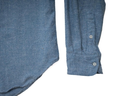 Gitman Vintage $250 NWT Blue Herringbone Flannel Soft 100% Cotton Shirt XL - Picture 4 of 5