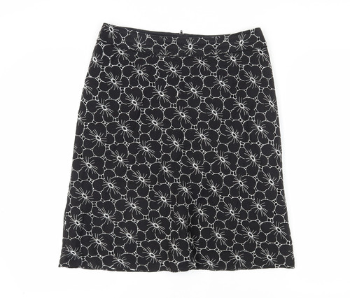 BHS Women's Black Floral Pencil Skirt Size 14 Petite - Picture 1 of 12