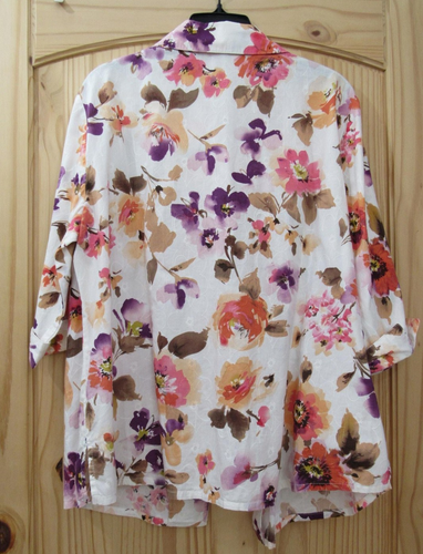 Alia Shirt Damen Petite Large Blumen Knopfleiste Bluse Tank Set leicht - Bild 9 von 13