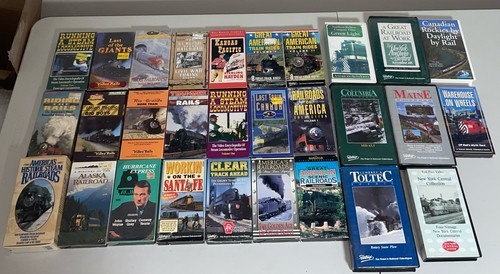 Lot of 29 VHS Railroad Train Rail Videos - Picture 1 of 4