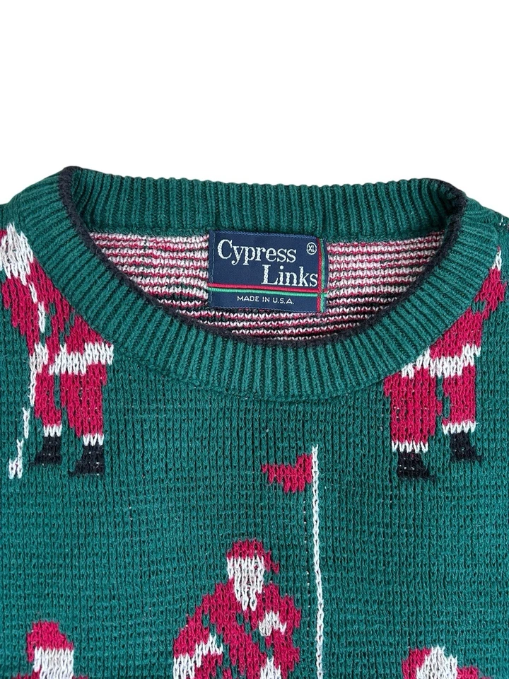 Suéter Cuello Redondo Tejido Papá Noel Golf Eslabones Ciprés De Colección Talla L/XL Foto 4 de 4