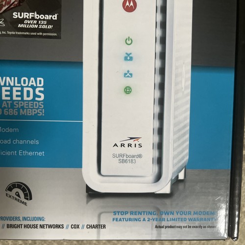 Motorola ARRIS SB6183 686 Mbps Cable Modem, White - 59243200300 - Picture 3 of 11