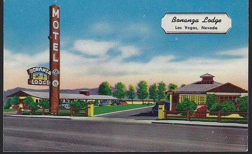 Bonanza Lodge 1808 Fremont St Las Vegas Nevada AAA Vintage Unused Postcard