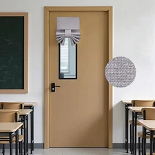 HOMEIDEAS Classroom 100% Linen Blackout 8"W x 36"L (Pack of 1), Light Gray 