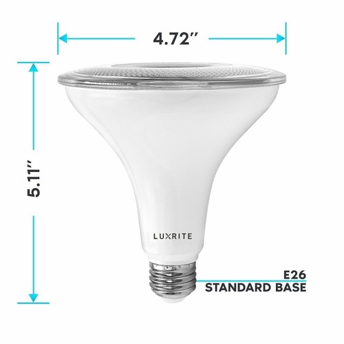 Luxrite 6-Pack LED PAR38 Flood Light Bulb Bright White 15W Dimmable Wet Rated - Picture 4 of 7