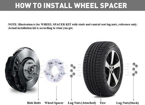 2pc 5x4.5 to 5x4.75 Wheel Adapters 1 Inch 1/2" Studs for Lincoln to 5x120.65 Rim - Picture 3 of 7