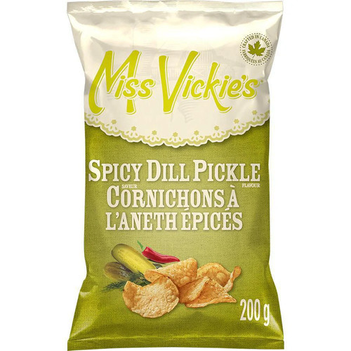 Miss Vickie's Spicy Dill Pickle Kettle Cooked Potato Chips, 200g/7 oz., - Picture 2 of 4