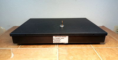 APG Cash Drawer Till Assembly w/ Locking Cover & Key  Black EUC