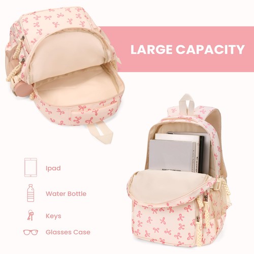 Mochila con arco para mujer Coquette Estética Nylon Mochila Linda Mochila Kawaii... - Imagen 4 de 9