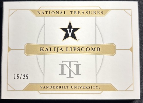 2020 PANINI NATIONAL TREASURES KALIJA LIPSCOMB ROOKIE AUTO PATCH BOOKLET /25 RC - Imagen 2 de 3