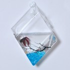 4 pcs Creative Glass Flower Vase Wall Rhombus Glass Flower Bottle for Decor