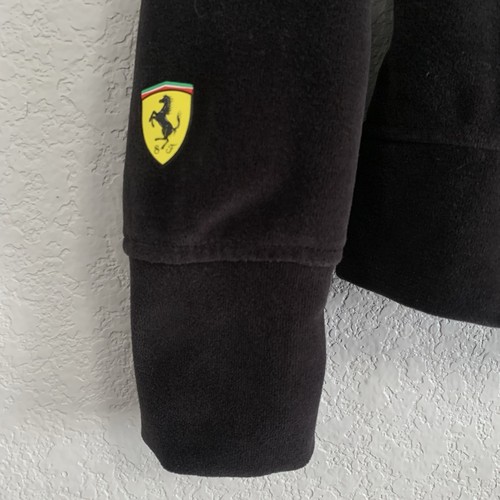 Puma Ferrari Jacket Womens S Velour Full Zip Quilted Shoulders Black - Picture 6 of 19