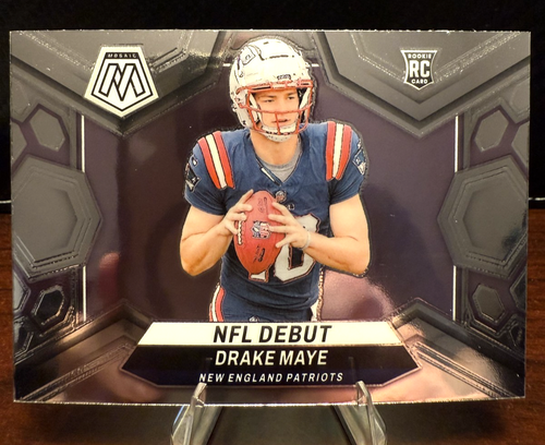 Drake Maye NFL Debut Horizontal Rookie Insert-2024 Panini Mosaic Patriots NFL RC - Picture 1 of 2
