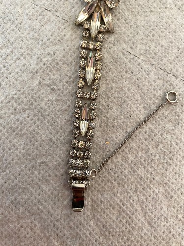 Beautiful Sparkling WEISS Bracelet Diamante 1950's Rhinestone Bracelet Starburst - Picture 9 of 13