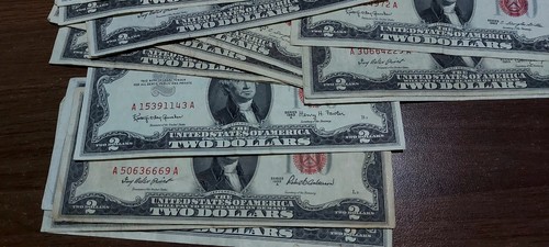 1 Pcs 1953 or 1963 Two Dollar Bill Red Seal XF ( You choose ) - Picture 3 of 4