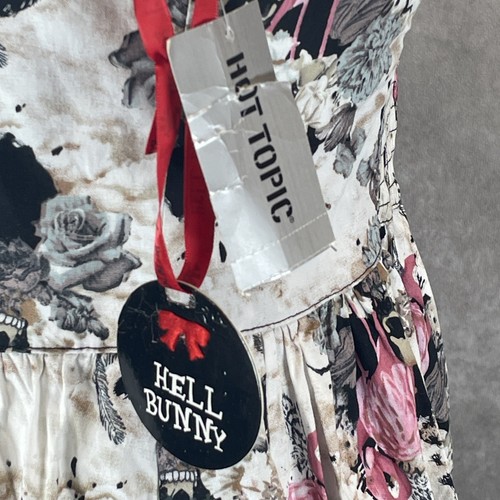 Hell Bunny Eden Dress Women Sz L Fit & Flare Hot Topic New w/Tags Flamingo Skull - Picture 4 of 9