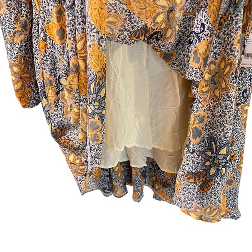 Neu mit Etikett Free People langärmliges Teegan-Druck-Minikleid Größe M himmelblau Kombi 128 $ - Bild 8 von 12