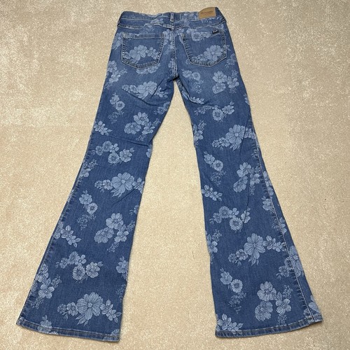 Jeans Abercrombie bambino vita alta svasati blu floreale denim giovane 13/14 regular - Foto 9 di 12
