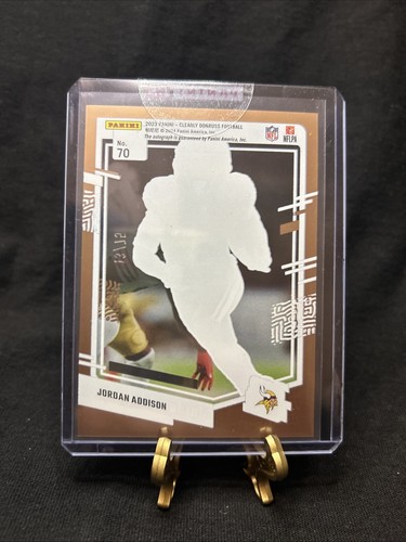 2023 Panini Clearly Donruss - Jordan Addison Rookie Auto Orange /75 (RC) Vikings - Picture 2 of 3